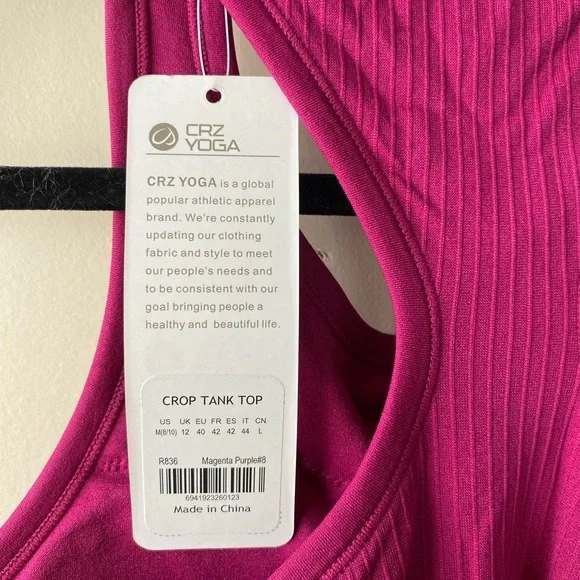 NWT• CRZ YOGA Pink Crop Top Medium - Picture 7 of 8